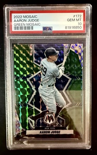 2022 Panini Mosaic Aaron Judge #172 Green Mosaic Prizm PSA 10 New York Yankees