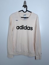 BNWT Adidas Womens Spellout Logo Sweatshirt Sustainable Beige Size Small