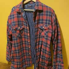 VTG Arrow Sportswear Button Shirt Large Plaid Lined Flannel Jacket Shacket