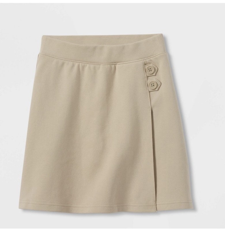 Cat & Jack Girl's School Uniform pull-on Khaki knit Skort Size XL(14-16) 
