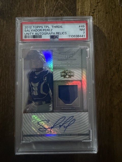2012 topps tpl thrds auto salvador perez psa 7 /99