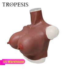 Tropesis Dark Silicone H Cup Breast Form Fake Boobs For Crossdersser Drag Queen