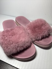 Pink Coface Fuzzy Slides 8-8.5