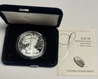 2016-W GEM PROOF American Silver Eagle Dollar, $1 U.S. .999 Coin ASE