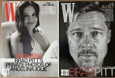 W Magazine ANGELINA JOLIE BRAD PITT Lot July 2005  & February 2009 - Exclusive 