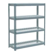 Boltless Extra Heavy Duty Shelving 48"W x 24"D x 72"H 4 Shelves Wire Deck