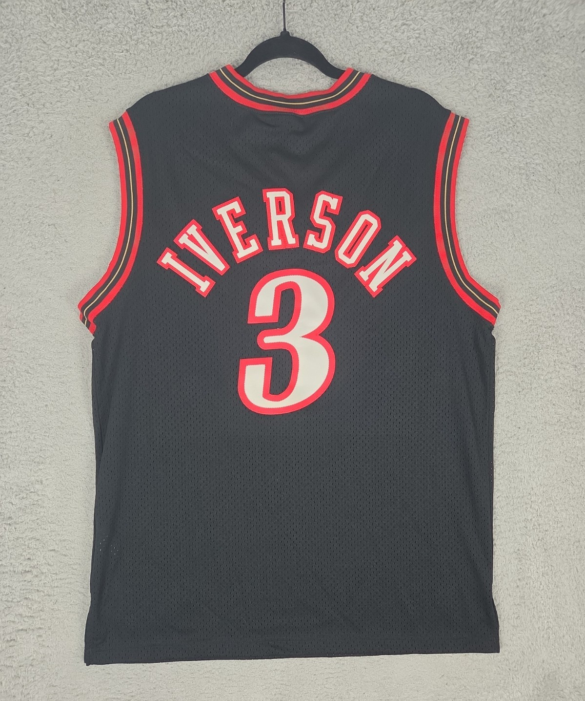 Vintage Y2K Nike Jersey Allen Iverson #3 Philadelphia 76ers Mens Large 46 Black