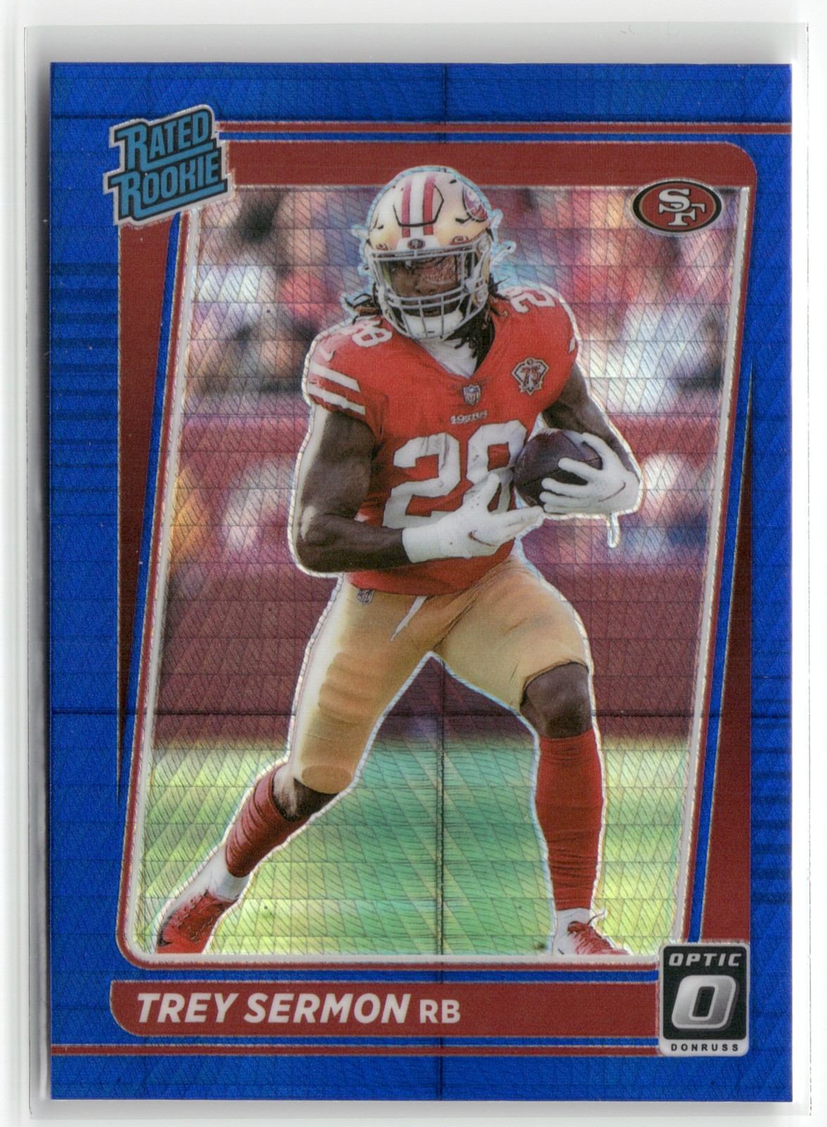 2021 Donruss Optic #224 Trey Sermon Blue Hyper RC