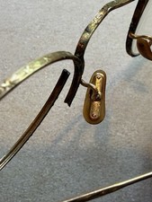 Antique B  L Bausch  Lomb 14k Gold Pads Art Deco Engraved Eyeglasses For Parts