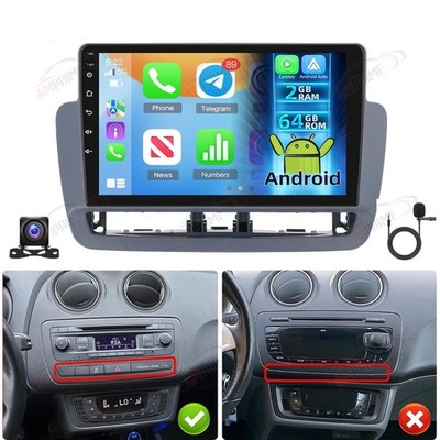 2+64GB Für Seat Ibiza 2013-2015 Android 15 Carplay Autoradio GPS NAVI RDS +Kam