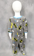 batman baby boy plush polar fleece ROMPER with footie 6-9M