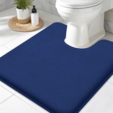Smiry Memory Foam Toilet Rug U-Shaped 20x20, Extra Soft Absorbent Non-Slip