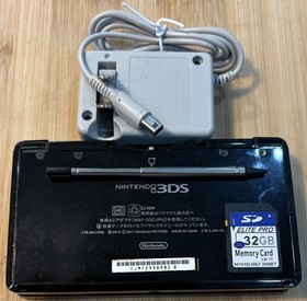 Nintendo 3DS Handheld System - Black With Charger, Stylus 32GB/SD Card