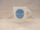 Fire-King PAN AM AIRLINES Vintage Logo Stackable Advertising Coffee Mug