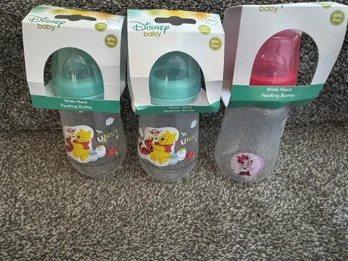 3 biberones Disney Baby cuello ancho - 250 ml - Minnie Mouse Winnie sin BPA - Imagen 1 de 7