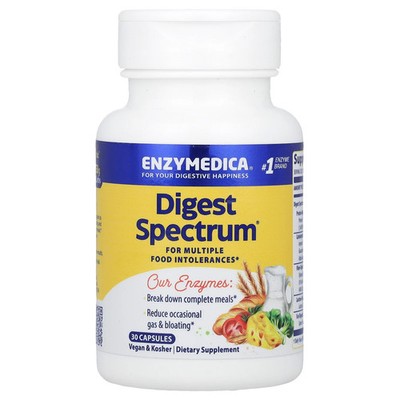 Enzymedica Digest Spectrum 30 Capsules Casein-Free, Dairy-Free, Egg-Free,