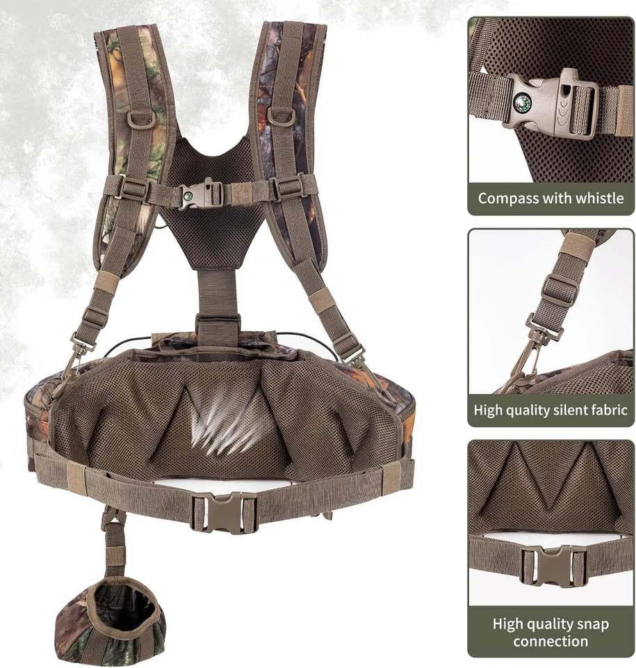 Riñonera de caza paquete de cintura con bolsa de arnés bolsa de cintura con soporte para hombros Foto 4 de 4