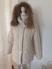 Kurzmantel Jacke  Best Connections Creme Daunen Federn Echt Pelz Fell S 36 38 