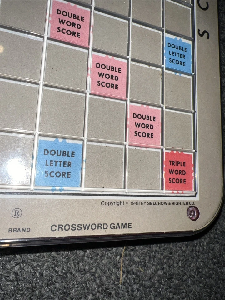 Vtg Selchow & Righter 1977 Scrabble Deluxe Edition w/ Turntable Game Board - Image 3 of 4