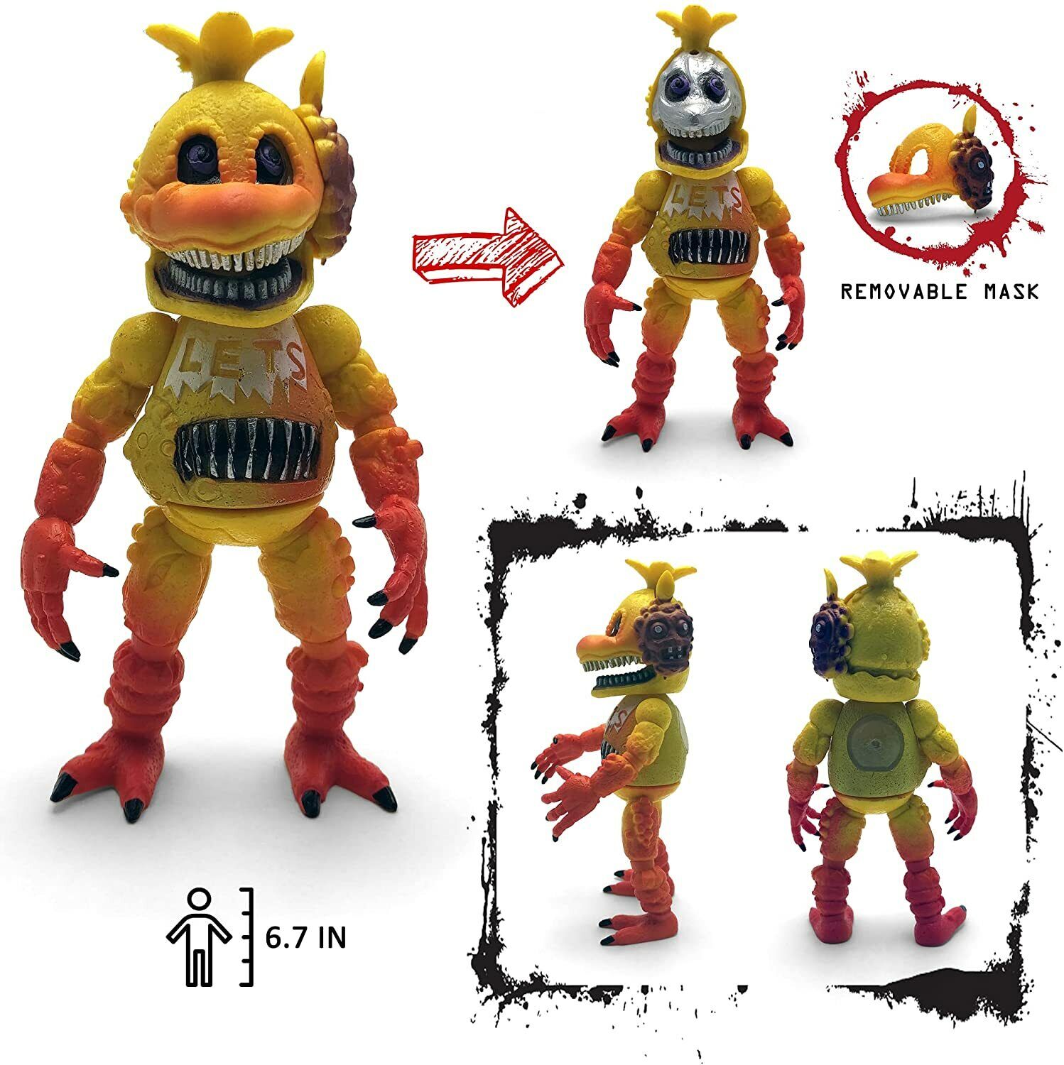 Five Nights at Freddys Nightmare 5 Set of 6 Action Figures Gift  Collectible S25