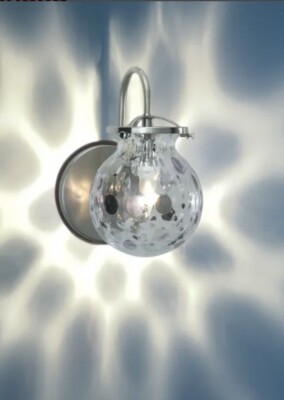 LBL / Tech Lighting Daisy Pink/Gold Italian Mouth Blown Glass Wall Sconce Polka