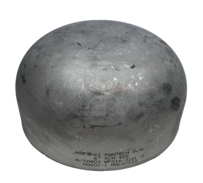 NG001-1 PANTECH 6'' BUTT WELD CAP SCH 40S A/SA403, WP316/316L-S