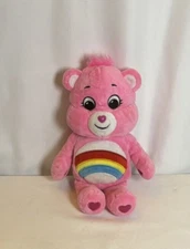 Cheer Car Bears 9" Plush Bean Bag Stuffed Animal 2021 Basic Fun Pink Rainbow Toy