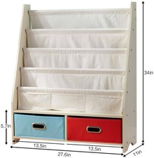 sling bookshelf with storage