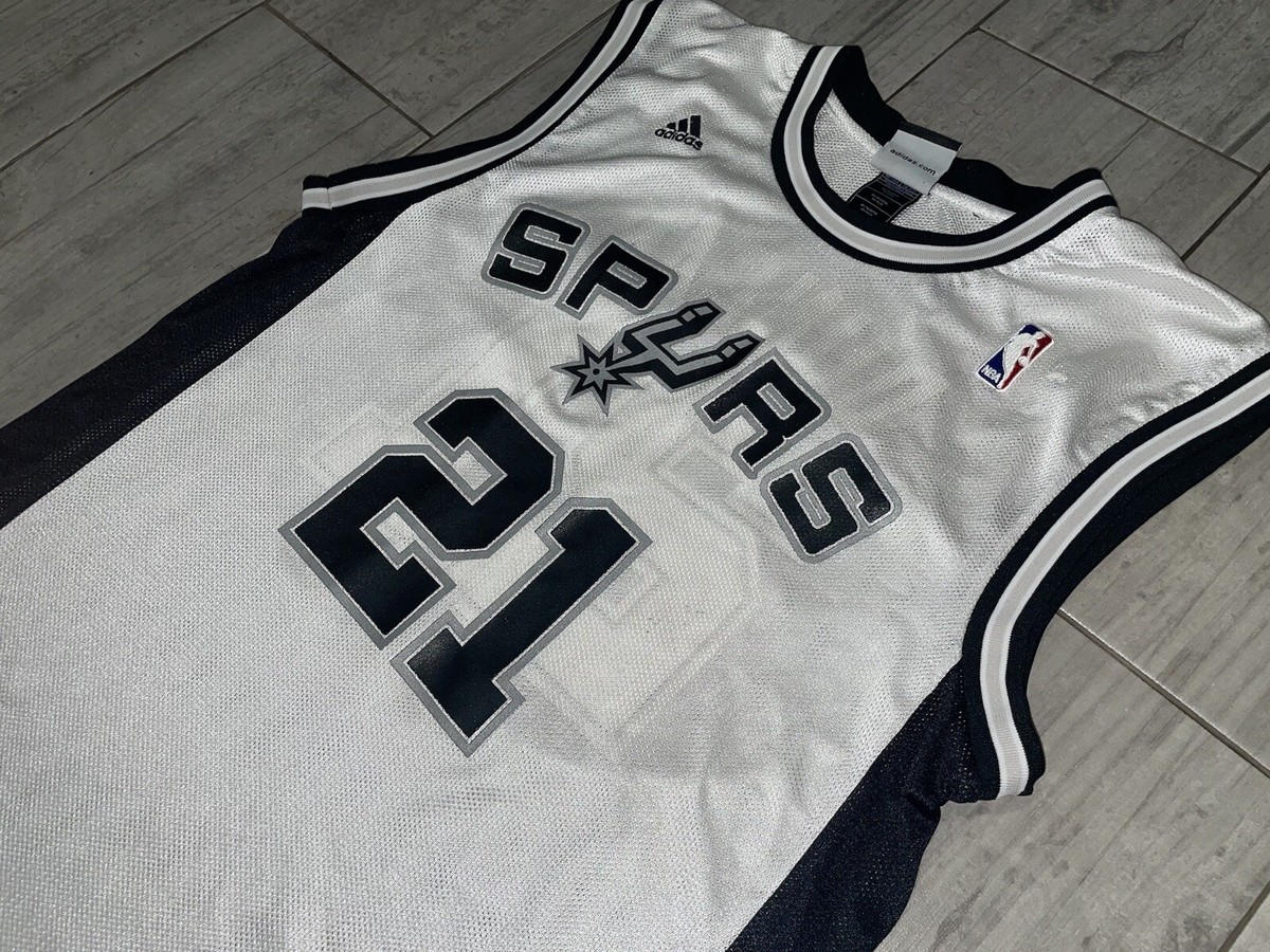 Tim Duncan #21 San Antonio Spurs Adidas Mena Jersey Sz Small