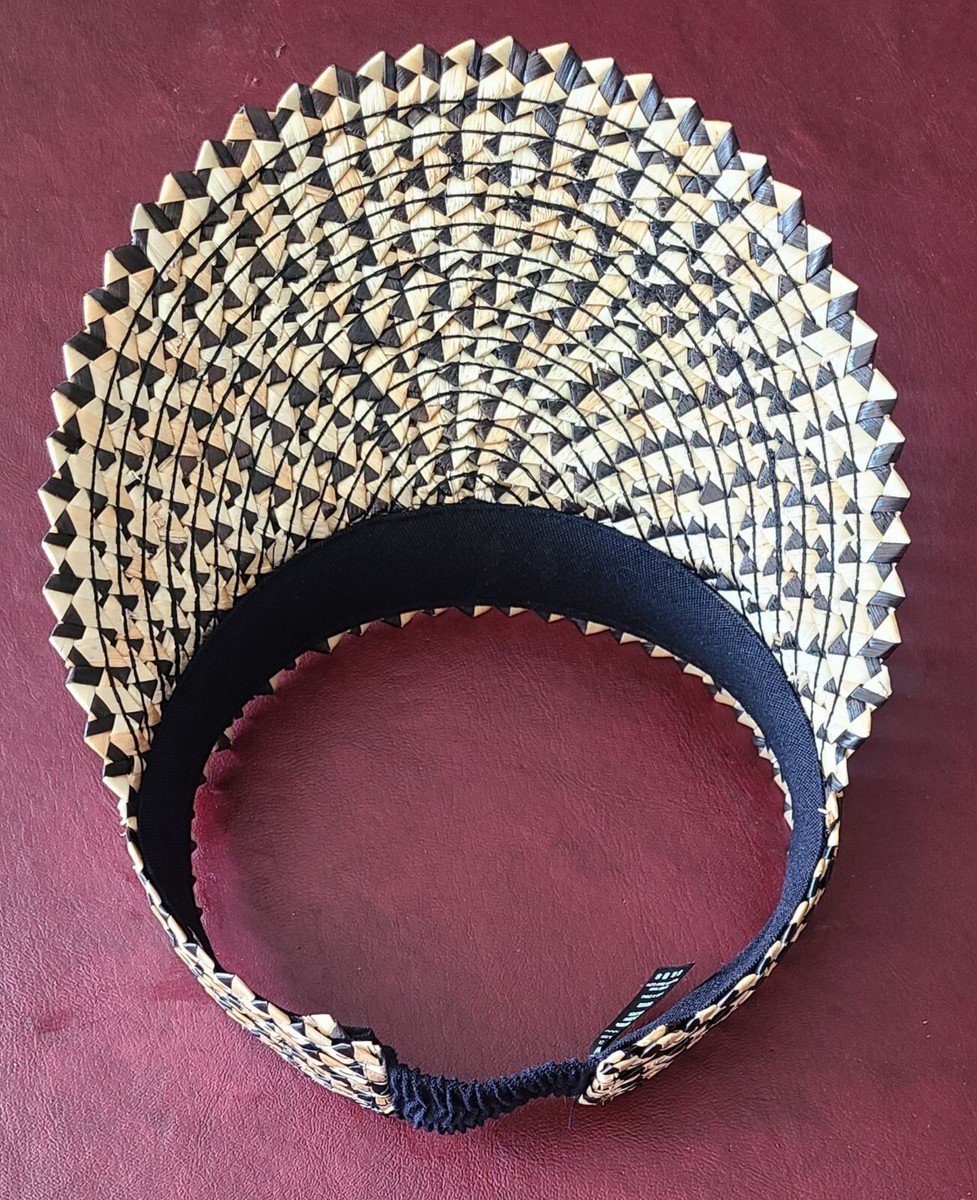 HEMLOCK Hat Straw Visor Capri in Pepper Women's One Size Beach