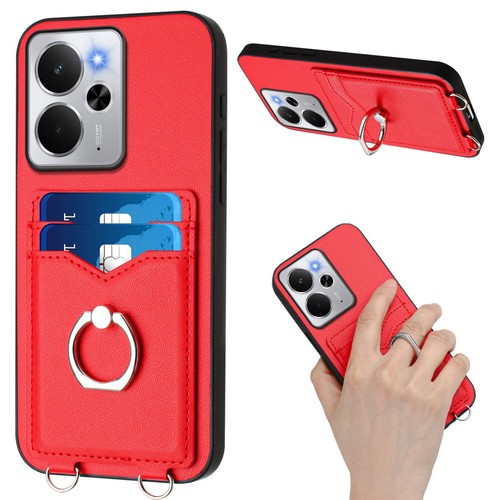 For Realme 14 5G, Luxury Hybrid Leather Wallet Ring Holder KickStand Cover Case - 第 21/21 張圖片