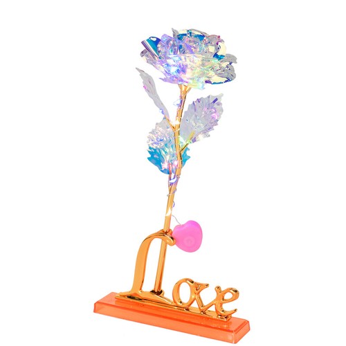 Flor rosa chapada en oro de 24 quilates con caja de regalo Día de San Valentín - Imagen 61 de 63