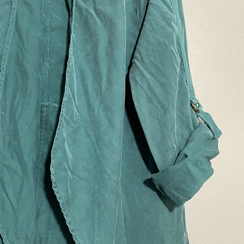 Soft Surroundings Duster Kimono Jacket Tunic Women Size S Teal Open Workwear - Picture 7 of 12