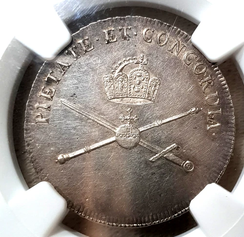 NGC Frankfurt 1790 MS-61 Silver Coronation 2 Ducat Pattern Coin Germany Rare