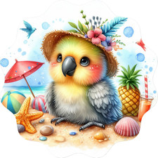 Wall decal sticker summer, beach and animal wall sticker 18 x 18 cm large