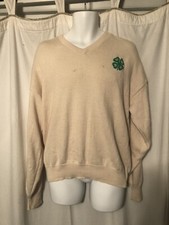 Vintage Andrew Rohan Sweater 4H Size Large L Made In USA 4 H Club