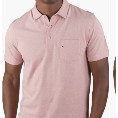 Tailor Vintage Airotec Birdseye Polo Shirt Dusty Rose Size Large NWT