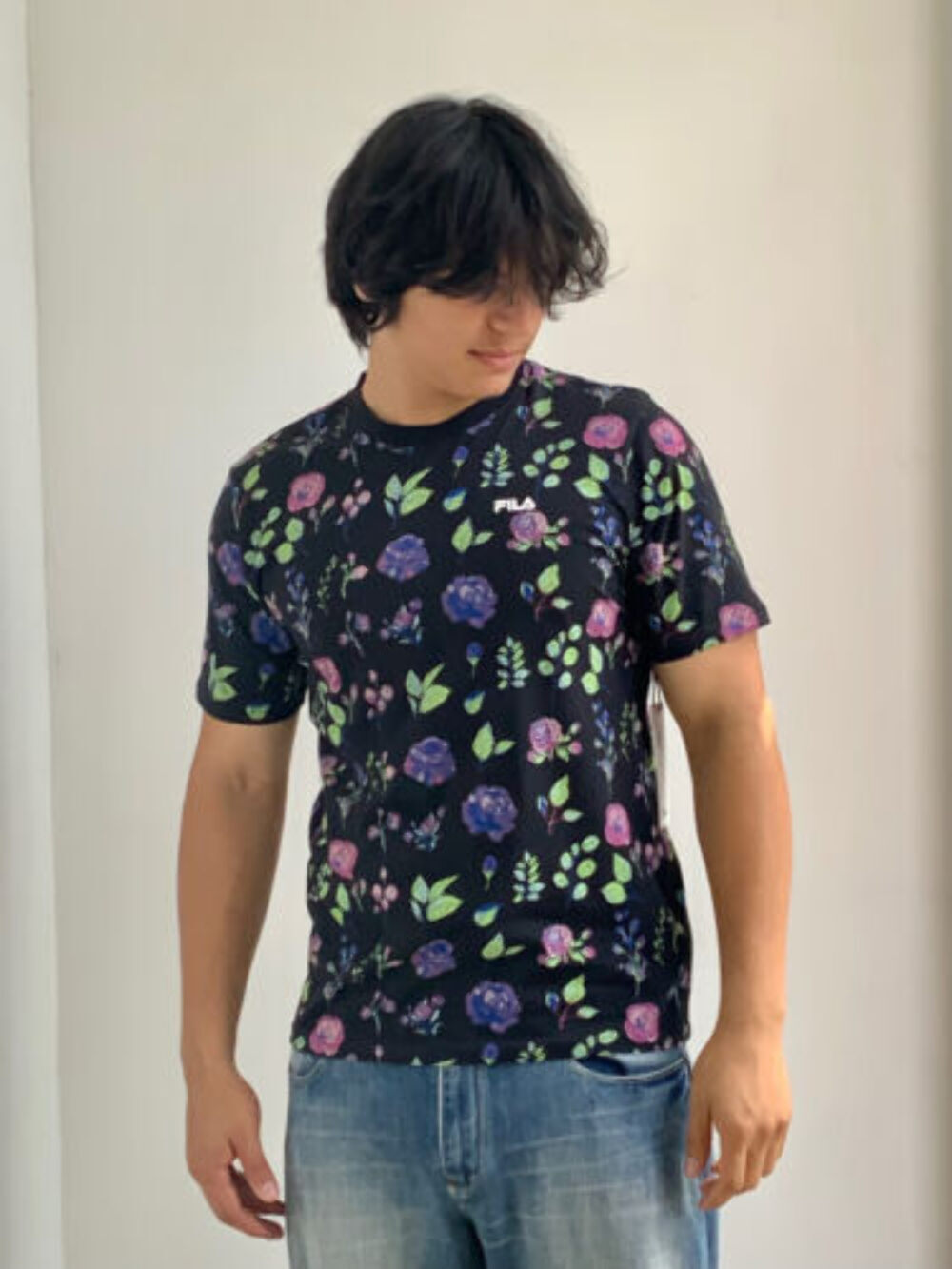 T shirt uomo Fila nera maniche corte nuova con etichette