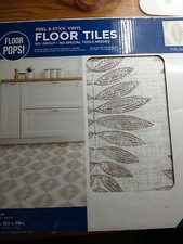 FloorPops FP3298 Foliage Peel Stick Floor Tiles Neutral