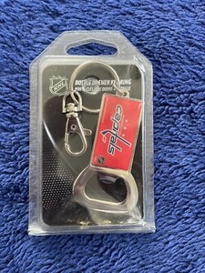 NHL Bottle Opener Key Chain - Washington Capitals, Chrome Finish, Compact Design