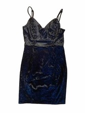 Guess Crushed Velvet Little Black Dress- Laced Top- Size Small