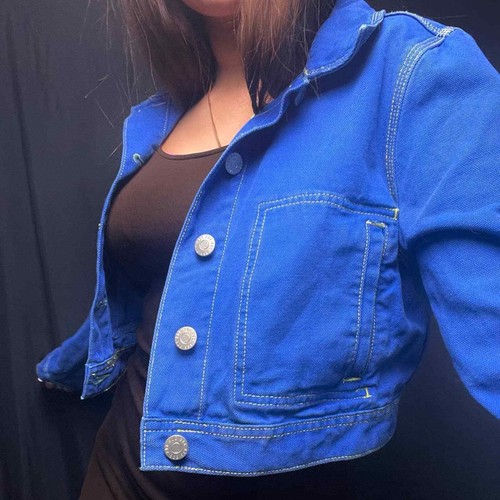 dyed cropped denim jacket 