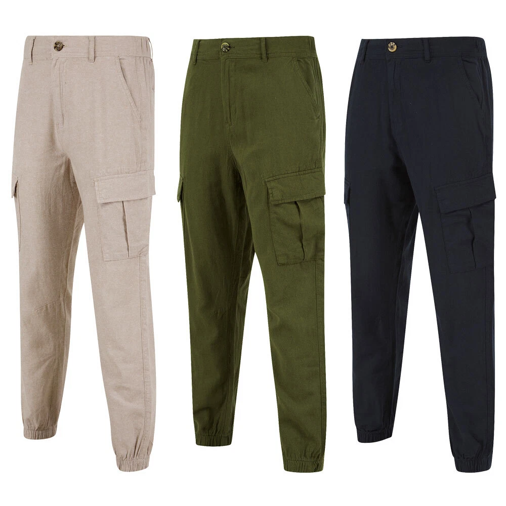 Tokyo Laundry Linen Cotton Cargo Trousers Men's Comfort Fit Cuffed Summer Pants
Opens in a new windo