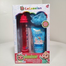 Cocomelon Water Whistle Bath 6pc Set Body Wash 3 Musical Notes Loofah Whistle