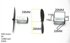 Moteur Démarreur Électrique 1,5 6V 12000rpm pour Modélisme Avec Hélice