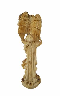 vintage three hands corp. resin pencil angel with cherub and