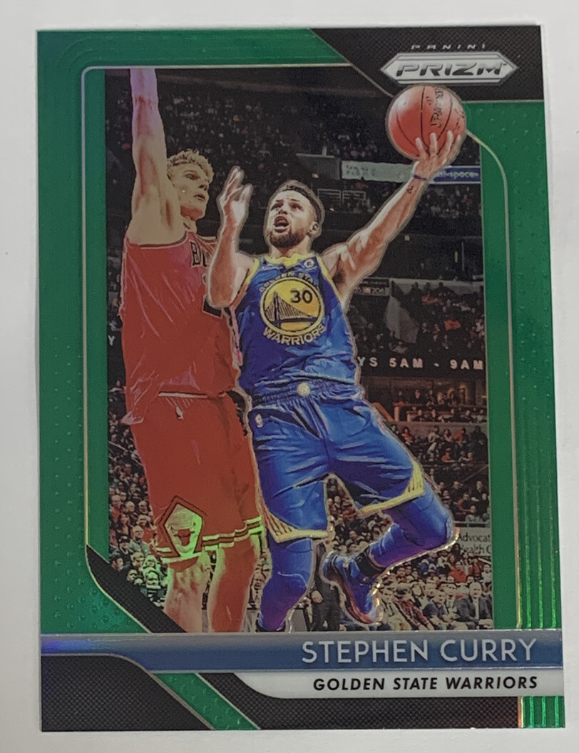 2018-19 PANINI PRIZM STEPHEN CURRY GREEN PRIZM #222 WARRIORS