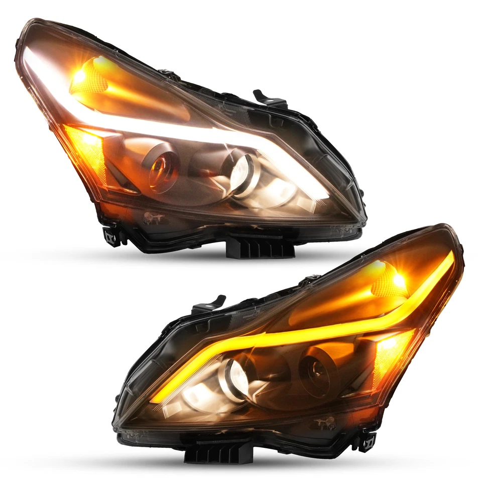 LED Projector Headlights Sequential For Infiniti G25/G37/Q40 Sedan 4-Door 10-15 - Image 2 of 4