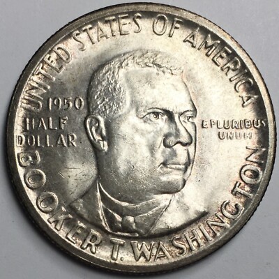 1950-S ブッカー·T·ワシントン ハーフダラー MS62 1950-S Booker T Washington Silver Half Dollar - UNC Uncirculated