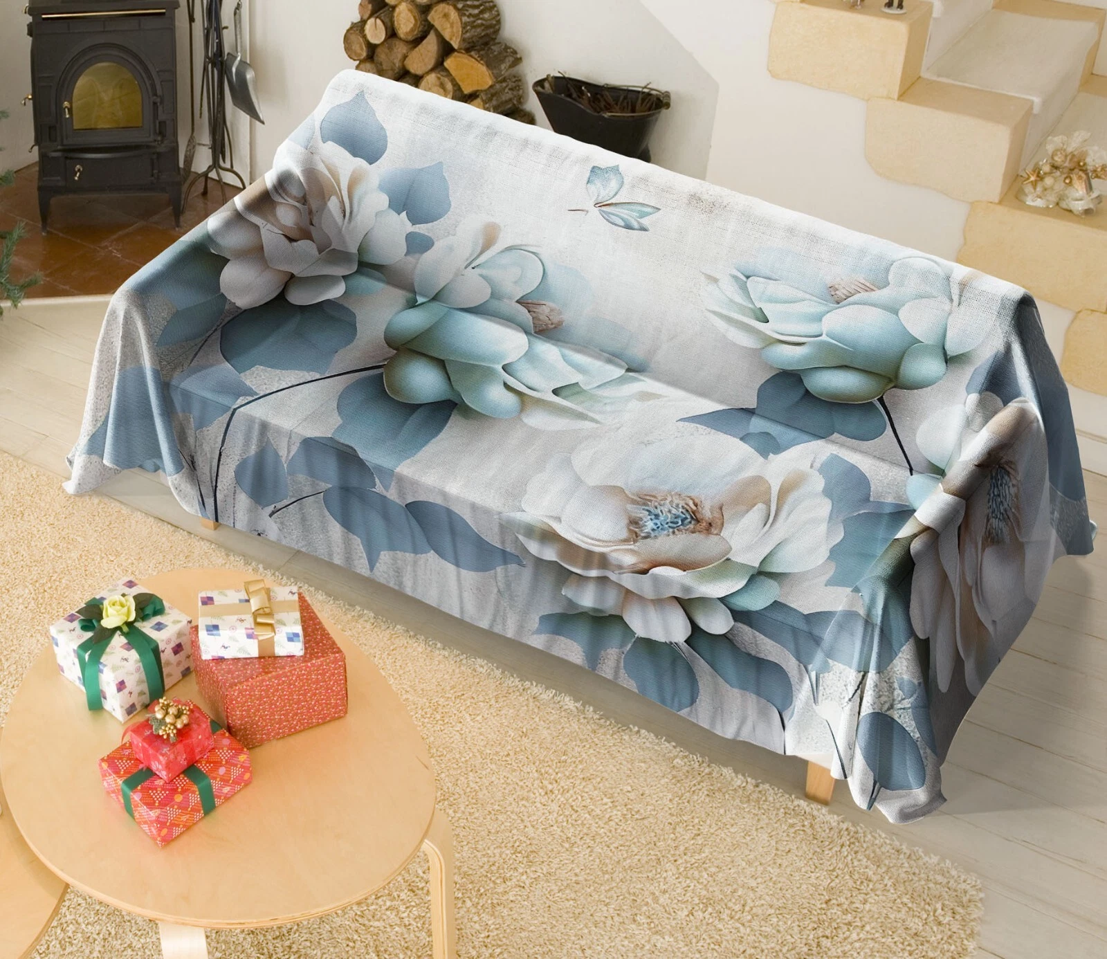 3D Art Flowers N276 Sofa Cover High Stretch Lounge Slipcover Protector Couch Eve